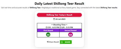meghalaya teer result chart|Shillongteerdaily.in .